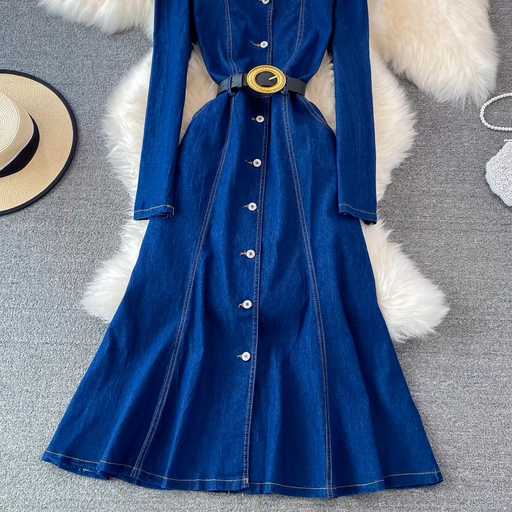 Office calling denim dress DD13 images